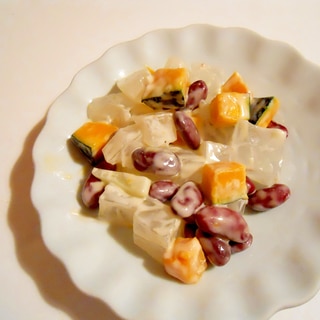 ヘルシ～＆満腹　赤豆と南瓜　寒天サラダ